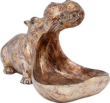 Kare Design Deko Figur Hungry Hippo, Gold, Deko Objekt, Nilpferd, Vintage, 17x15x27 cm (H/B/T) im Sale